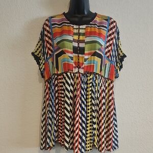 Conditions Apply | Women's Kynsa Multicolor Geometric Embroidered Lace Blouse M